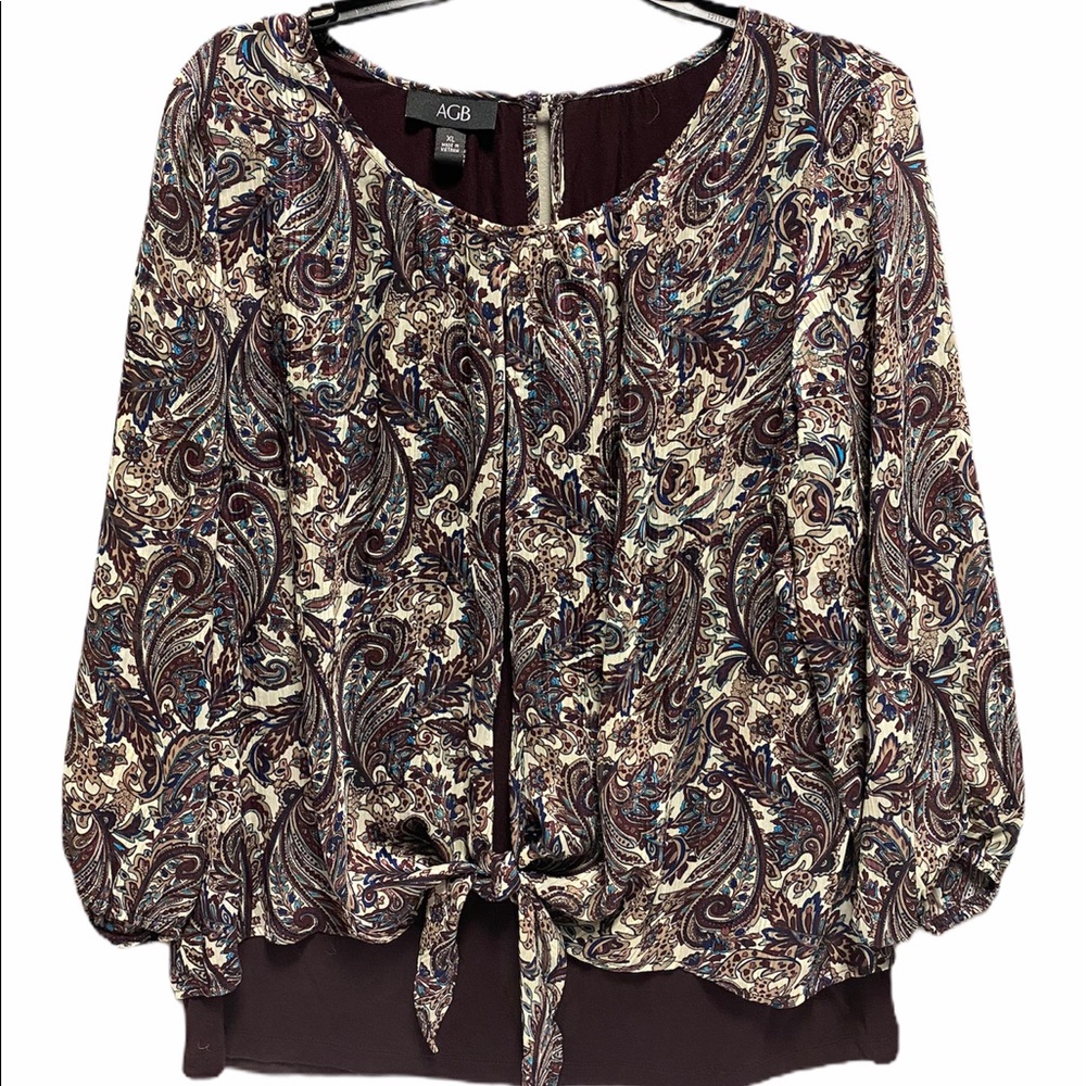 Paisley plum blouse